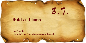 Bubla Tímea névjegykártya