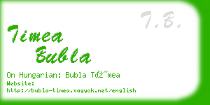 timea bubla business card